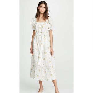 Sleeper Brigitte Maxi Dress Yellow/White Floral